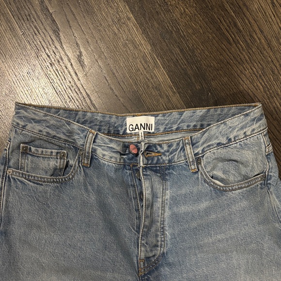 GANNI Jozey Light Blue Wide-Leg Jeans - Picture 2 of 10